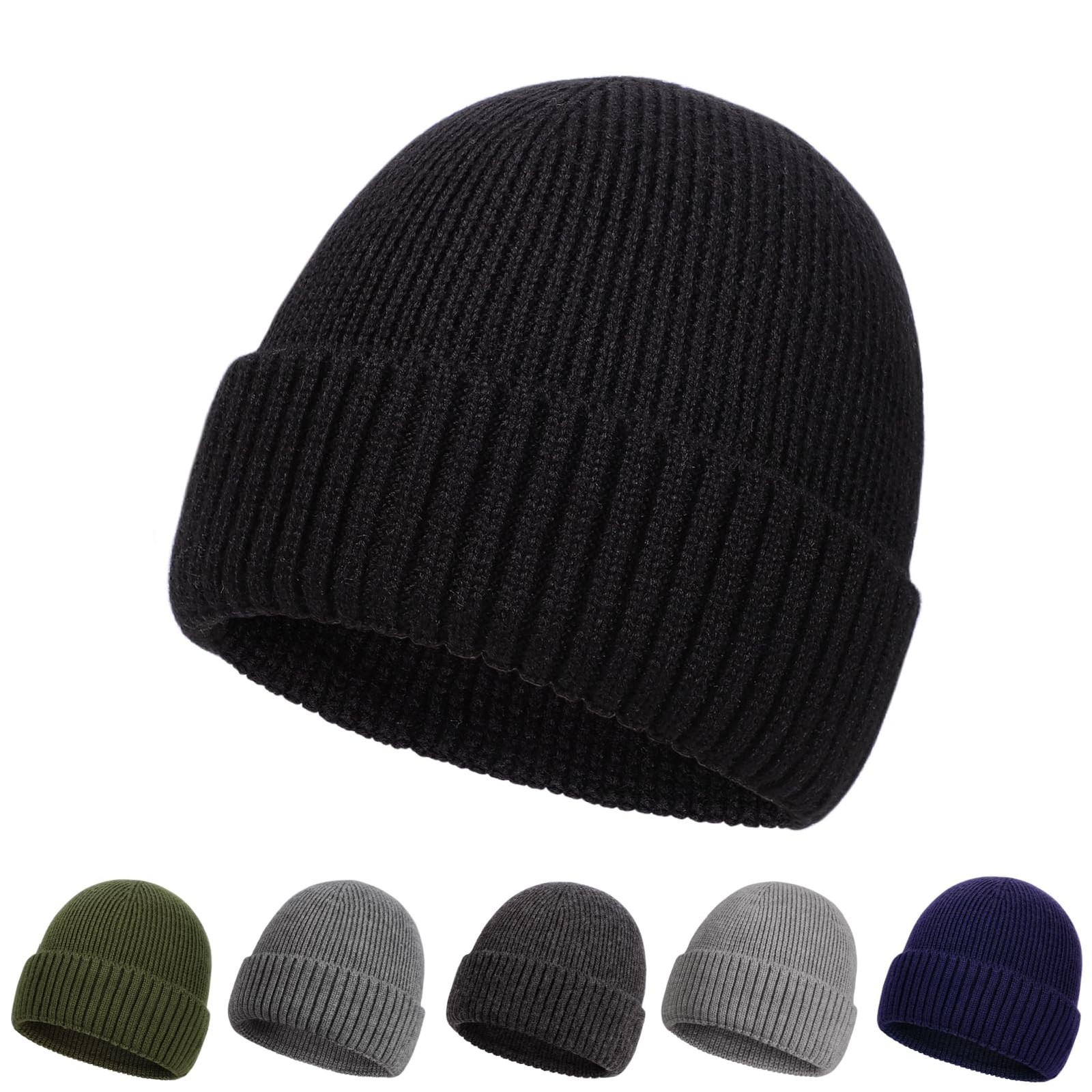 XXL Merino Wool Beanie, Mens Winter Beanie Hats, Winter Hat Knitted Beanies C…