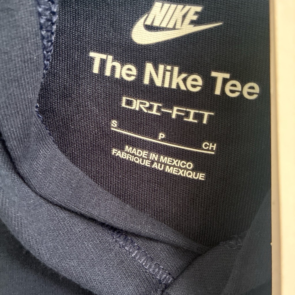 Nike Dri-FIT The Nike Tee Blue Solid Logo Crew Neck Long Sleeve T-Shirt Men’s S