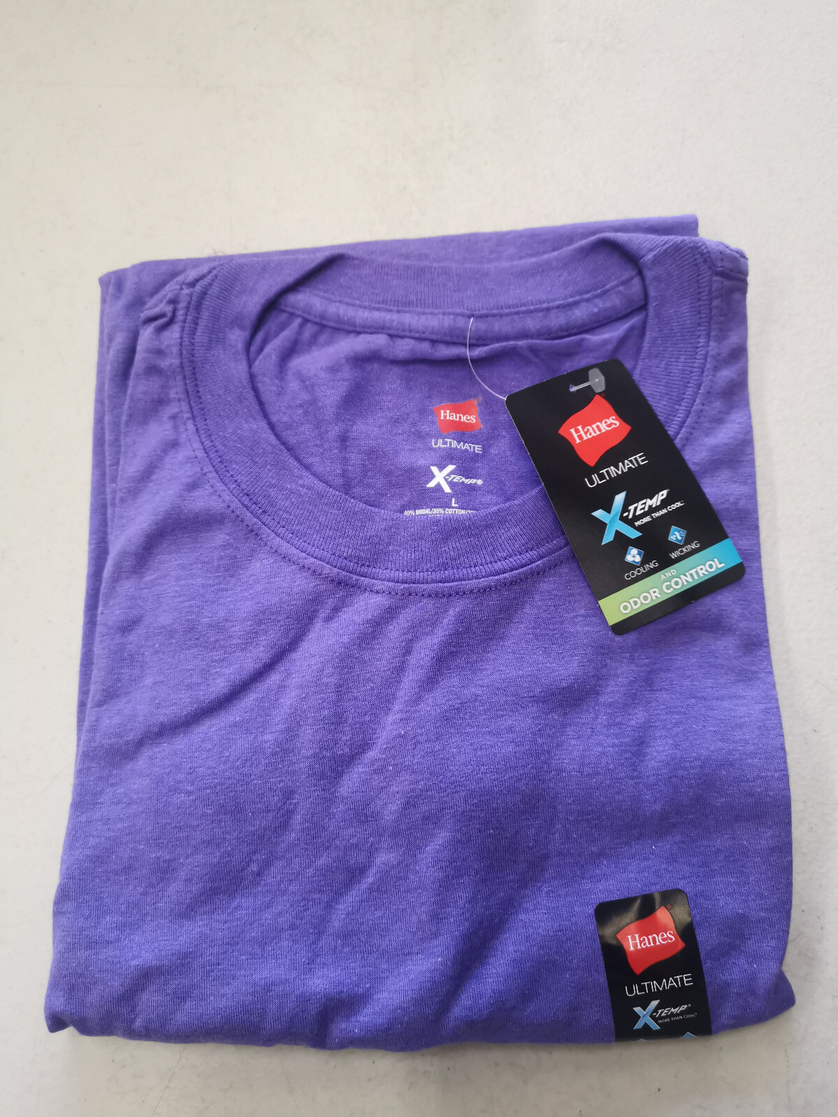 Hanes Ultimate X-Temp Short Sleeve T-Shirt LAVENDER – L – Cooling Wicking