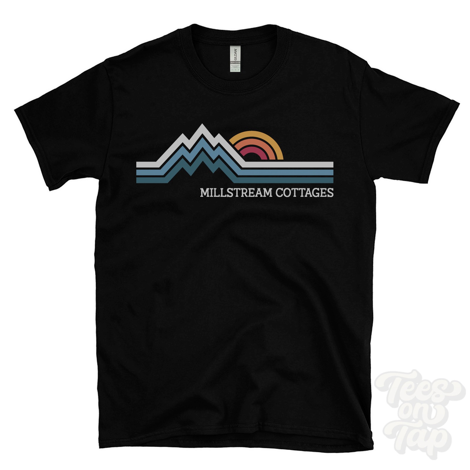 MILLSTREAM COTTAGES RETRO LOGO T-SHIRT north elmham hoe breckland district