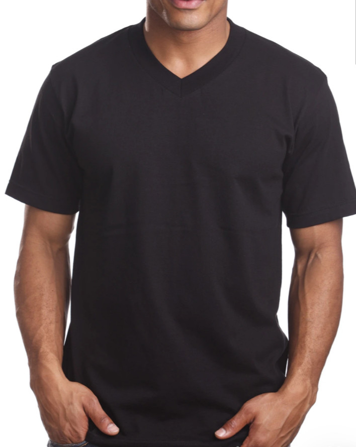 3 NEW PRO 5 PRO5 V-NECK T-SHIRT BLACK TEE BLANK PLAIN M-3XL 3PC