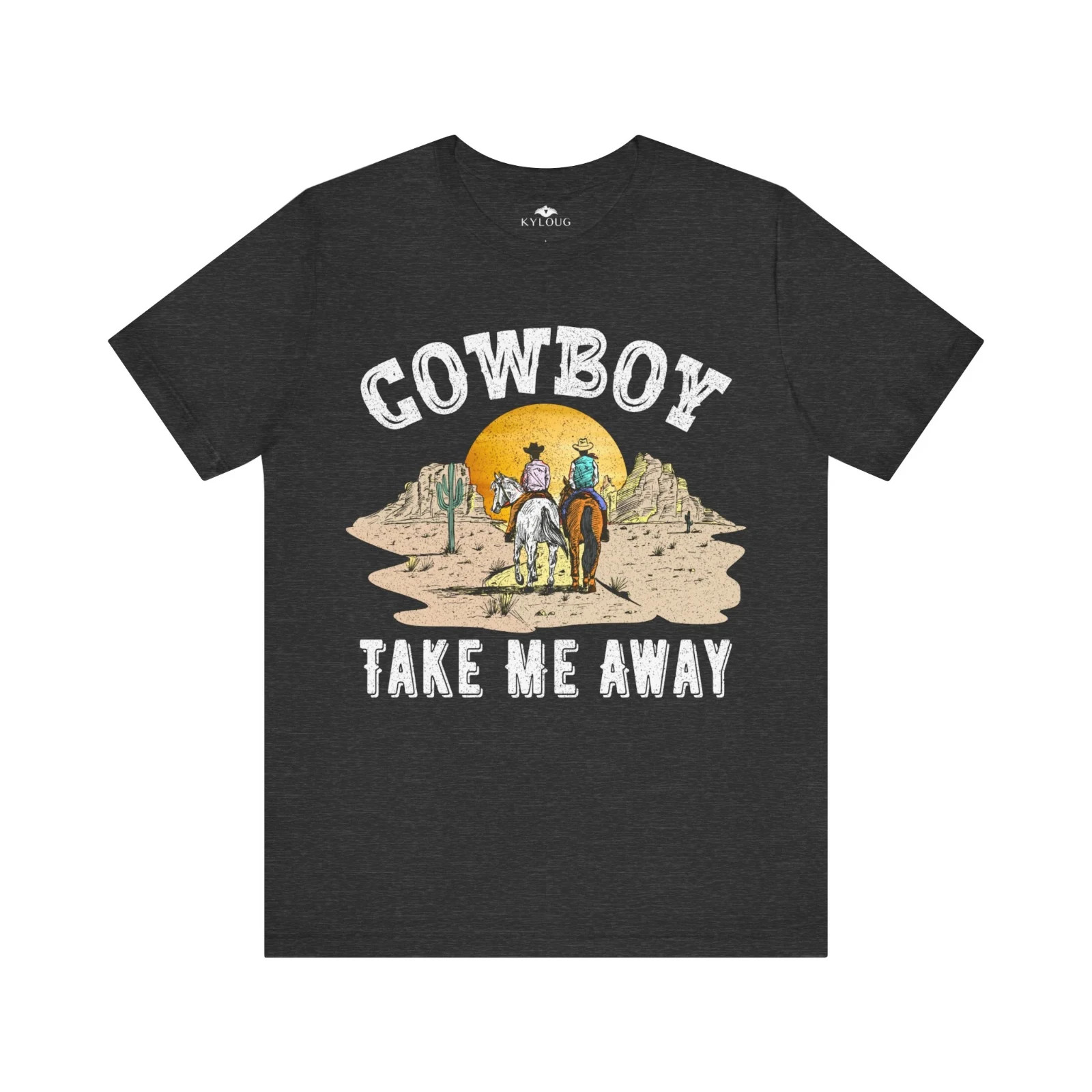 Cowboy Unisex Short Sleeve Round Neck TShirt | Western Style Graphic Tee for Men