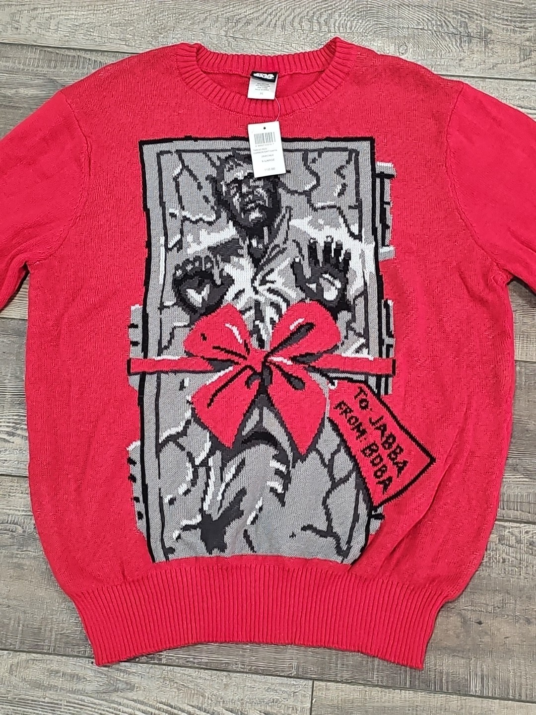 Star Wars Carbon Gift Red Christmas Sweater Sz XL Han Solo Boba Jabba NWT
