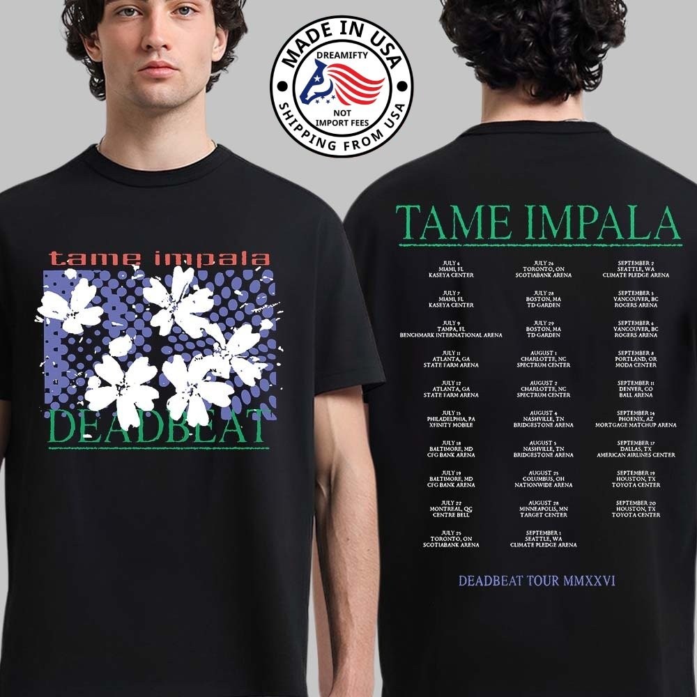 Tame Impala Djo Deadbeat Tour 2026 Flower T-Shirt S-5XL