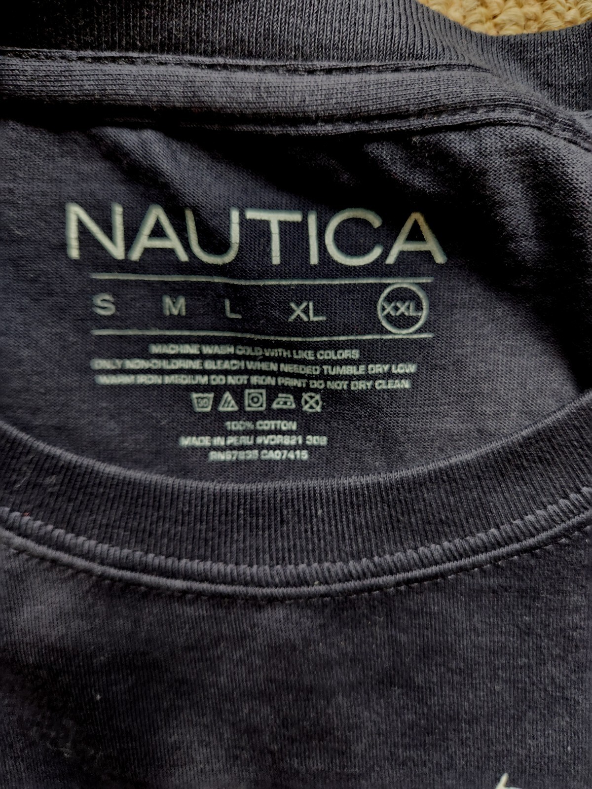 Lot Of 2 Nautica TShirts XXL Made In USA Navy Blue Red Logo Cotton Sport Boating