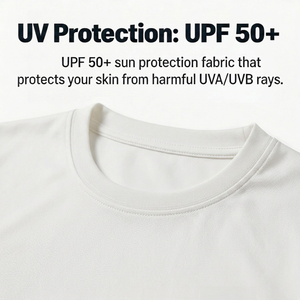 Quick Dry Athletic T-Shirt UPF50+ Moisture Wicking Crew Neck Short Sleeve