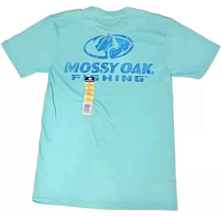 New Mossy Oak Fishing T-Shirt Outdoors Sportsman Celadon Men’s Size L (42-44)