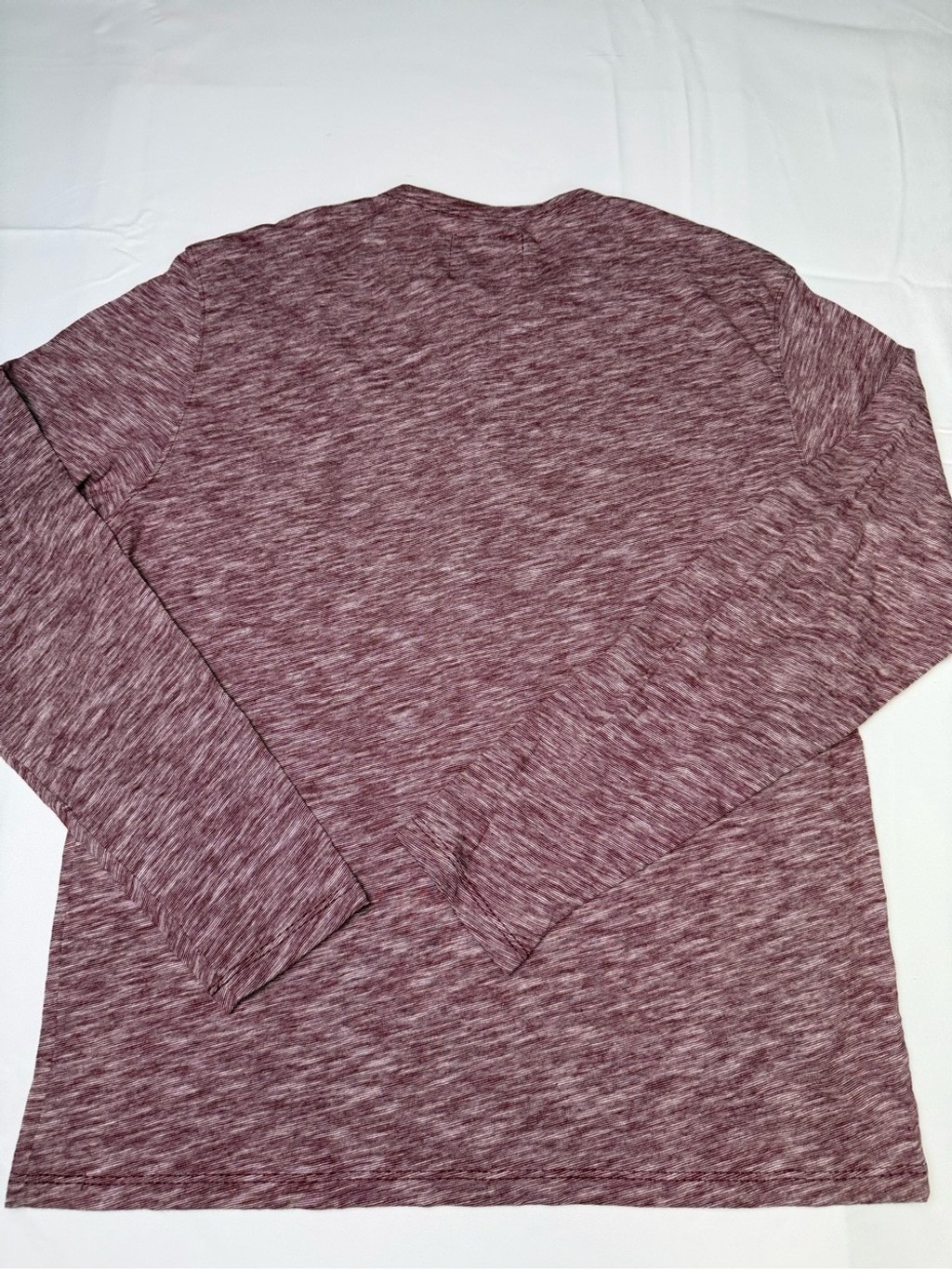 Bonobos Maroon Heathered Henley Long-Sleeve Shirt – natural fibers / Small