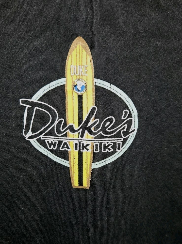 Soft Black Hui Nalu Honolulu NextLevel Duke’s Waikiki Graphics Size L Tee Shirt