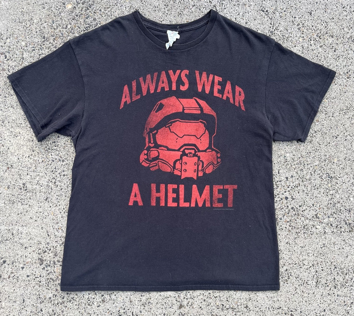 Vintage Y2K Master Chief Helmet Promo T Shirt L Microsoft XBOX Bungie HALO