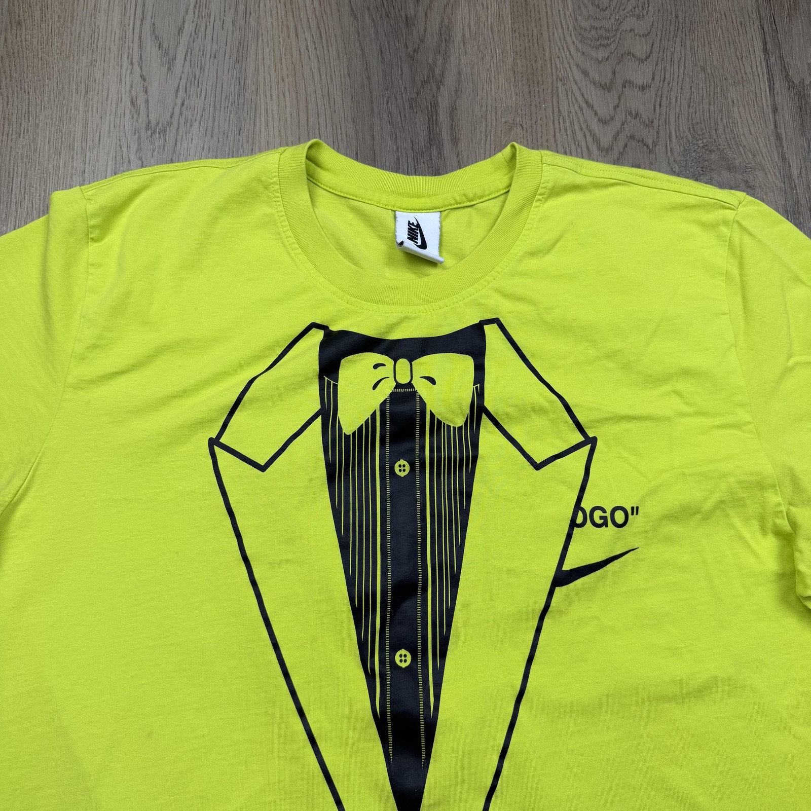 Nike Shirt Mens XL Volt Yellow Off-White Logo Eagle Air Force 1 Graphic Tee