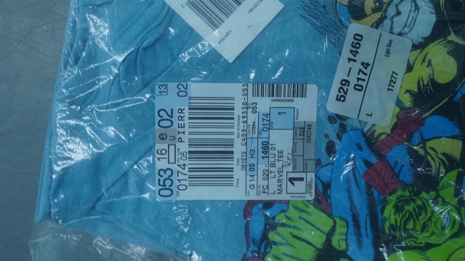 MARVEL OFFICIAL CHARACTERS AVENGERS THANOS T-SHIRT LIGHT BLUE SIZE LARGE SEALED