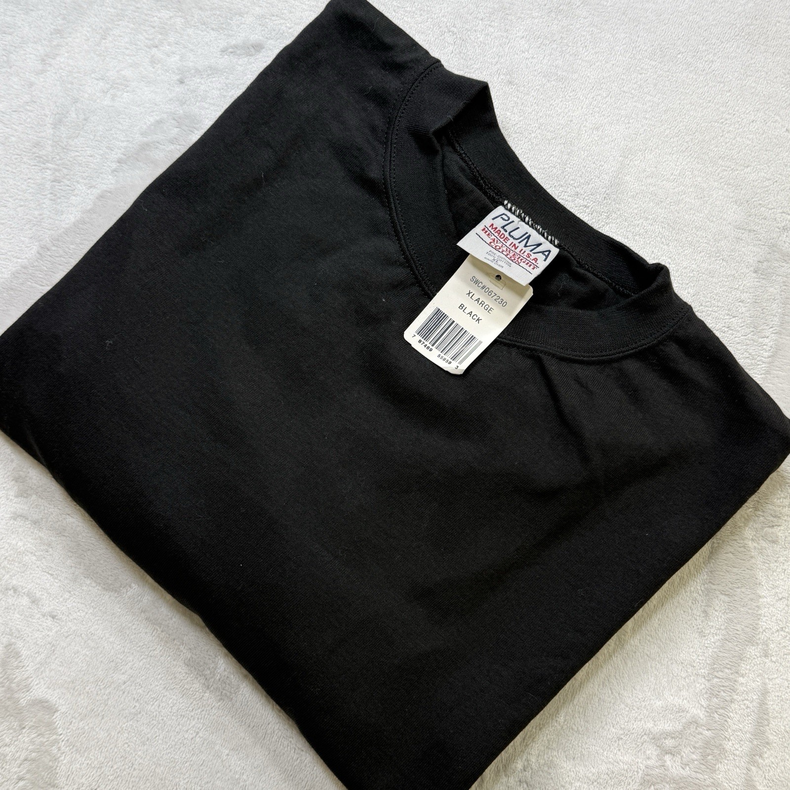Vintage Pluma Heavyweight Cotton T Shirt USA Made Blank XL 90s NWT NOS