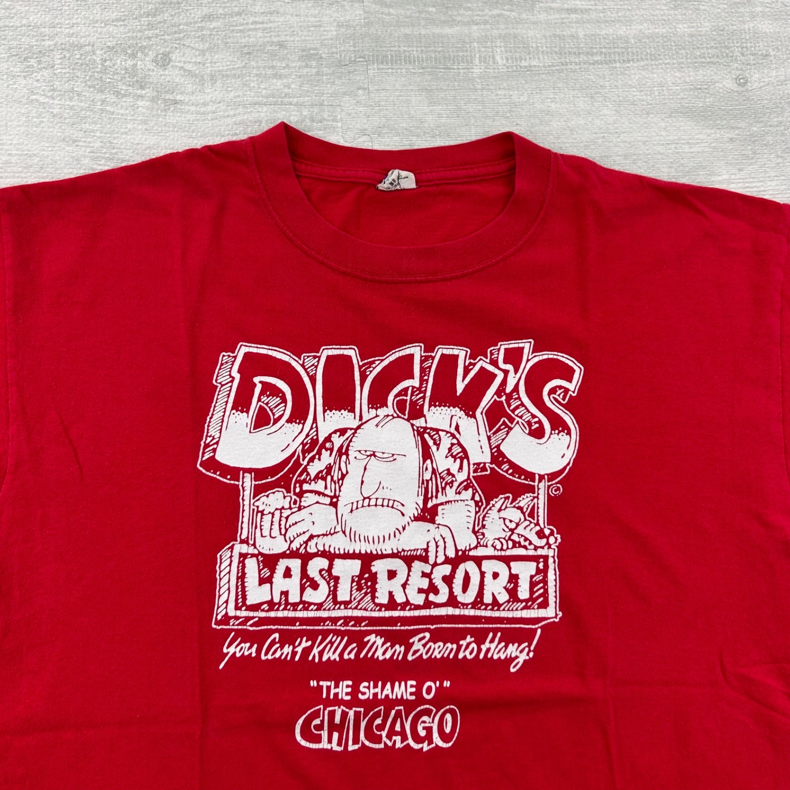 Vintage Dick’s Last Resort Shirt Size XL Red Chicago Funny Mean