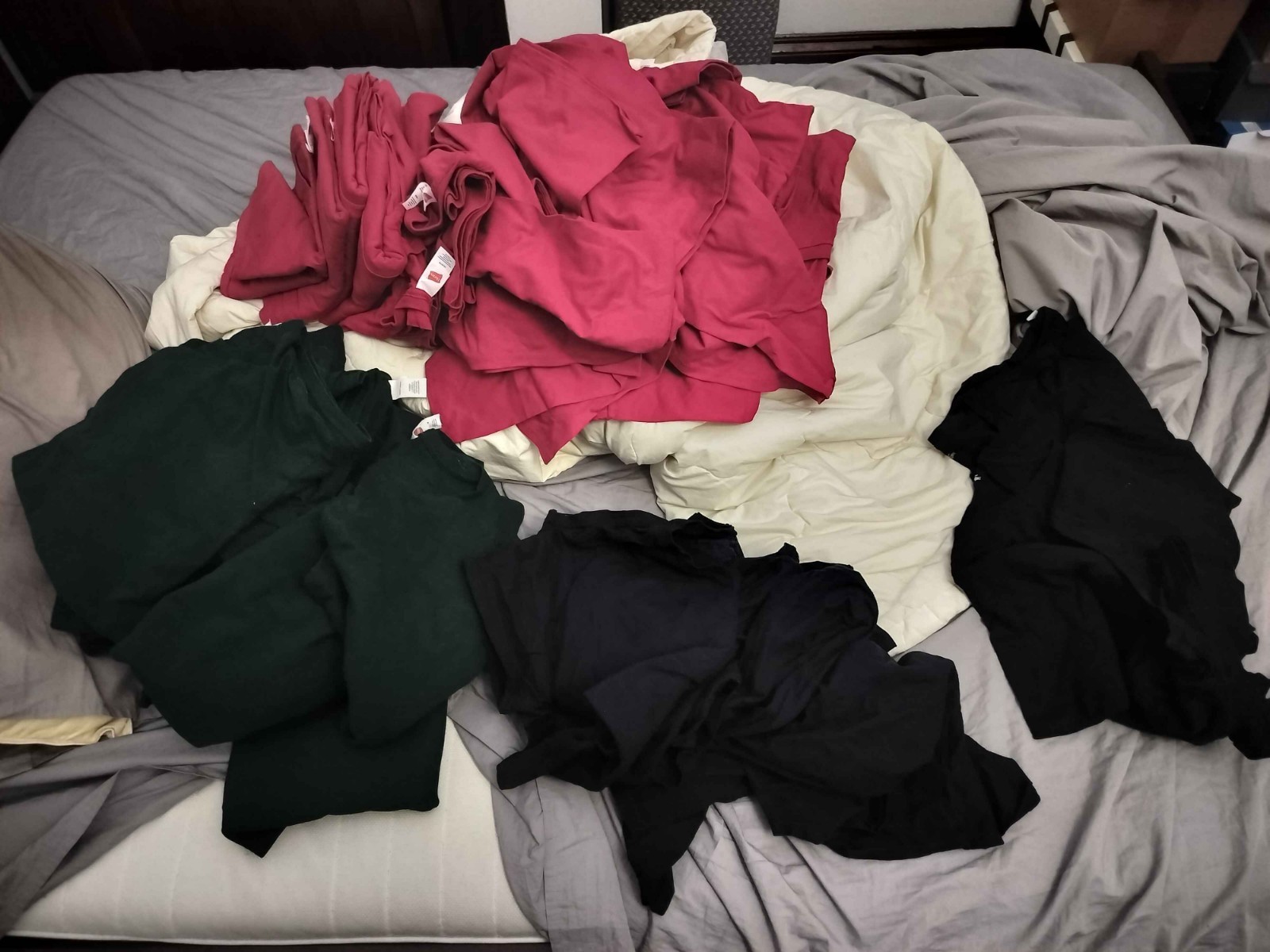 Shirt Lot Count 46 (Hanes red, green 38 ) (Fruit of Loom Black 5 ) ( Lacoste 3 )