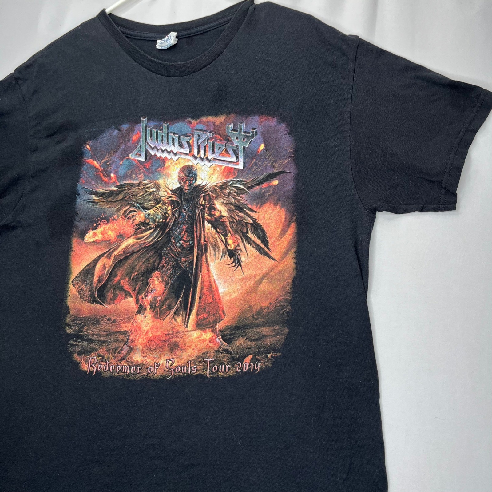 Judas Priest T Shirt Redeemer of Souls Tour 2014 Mens L Black Cotton Emo Grunge