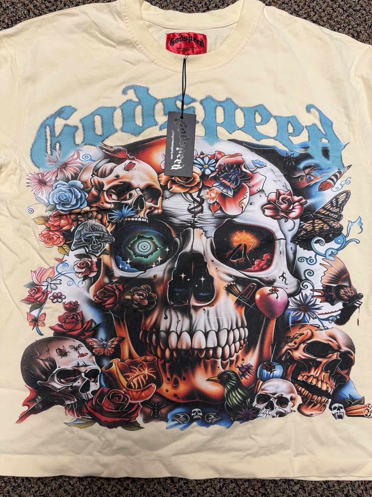 Godspeed Floral Skull Tee Cream