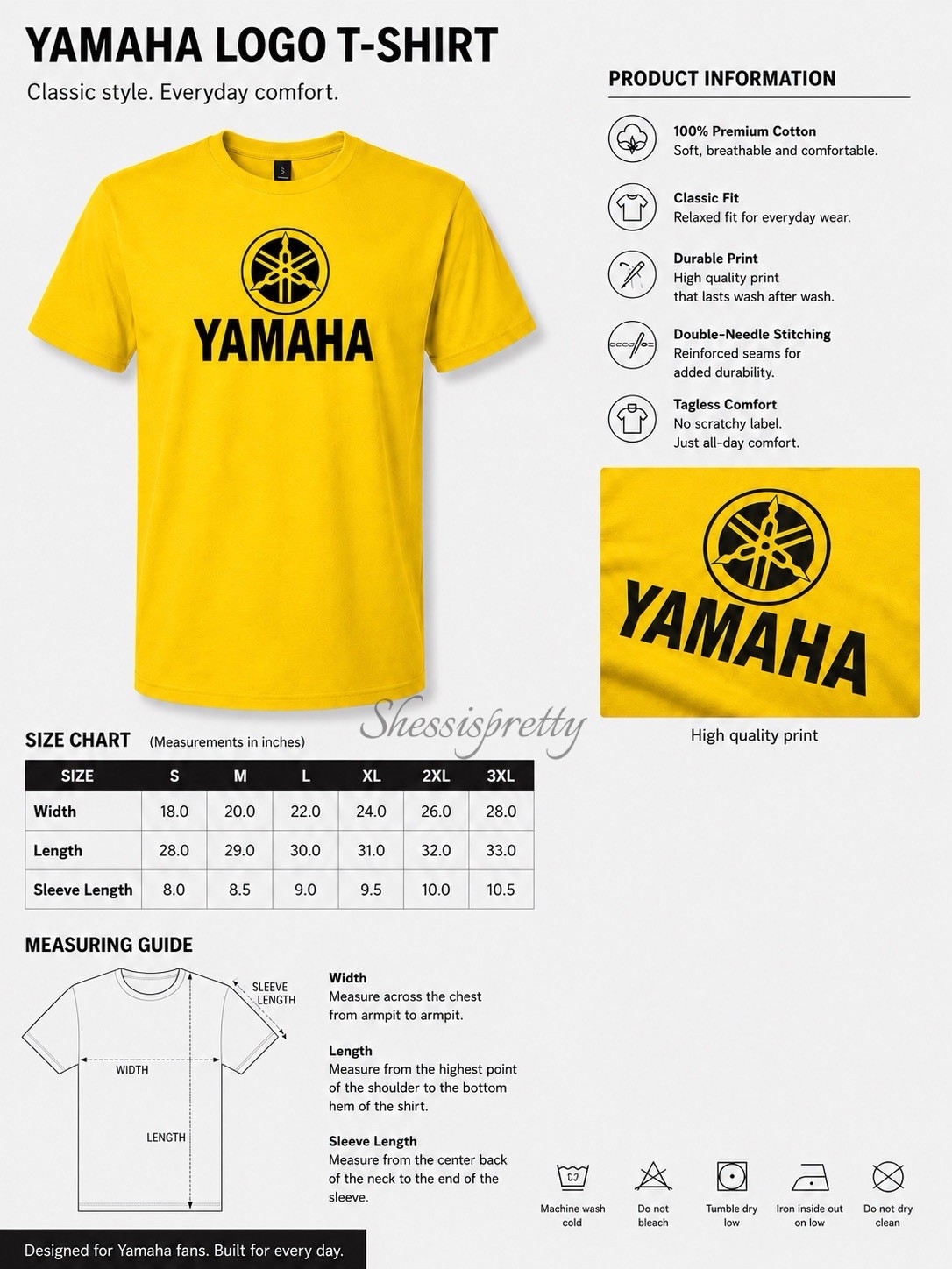 Yamaha T-Shirt – Yamaha Racing ATV (Adult/Youth) – Sizes S–3XL
