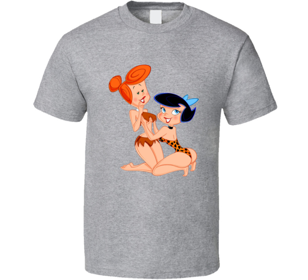Classic Cartoon Retro Fun Parody Sexy Girls Wilma & Betty Funny Joke T Shirt
