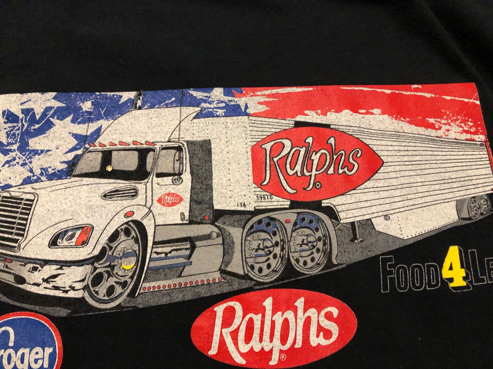 VTG. Food 4 Less Ralphs Kroger Logistics Pocket Employee Work Uniform T-Shirt XL