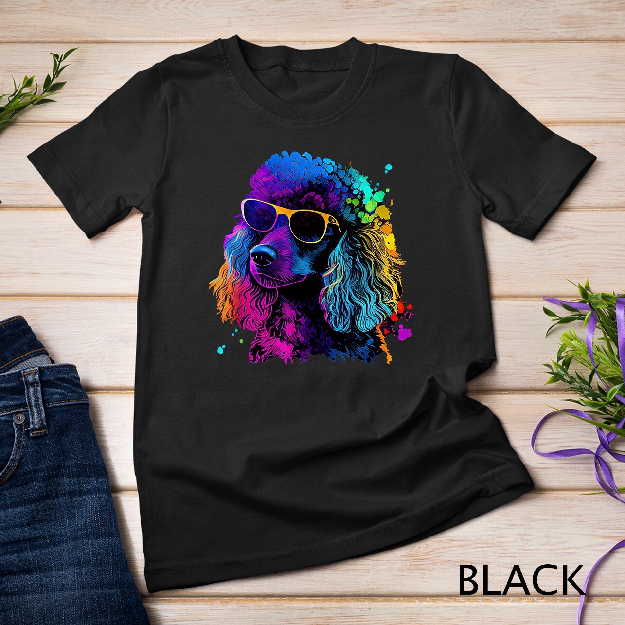 Poodle Pop Art Colorful Design Poodle Lovers T-Shirt Unisex T-shirt