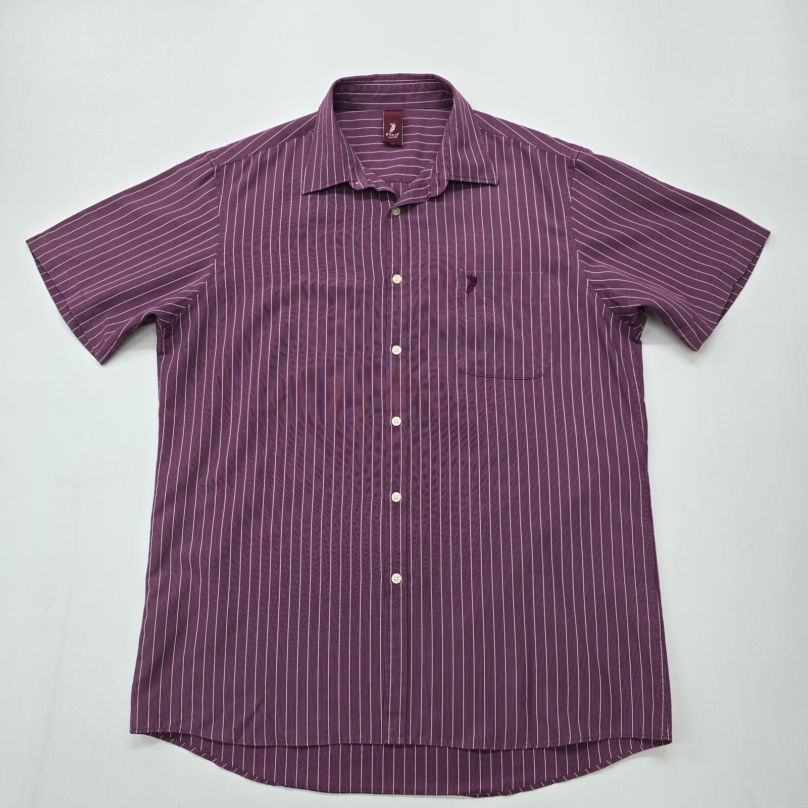 Polo Mens Purple Striped Button Up Chest Pocket Shirt XXL Regular