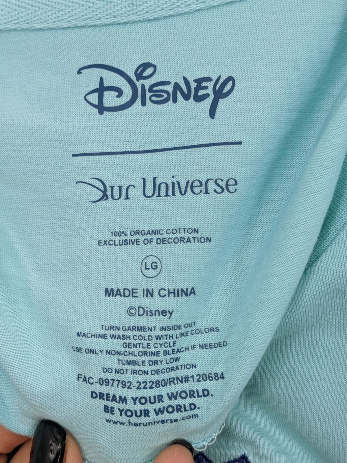 Disney Aladdin T Shirt Adult Size L Lotus Lamp Organic Cotton Graphic Whimsical