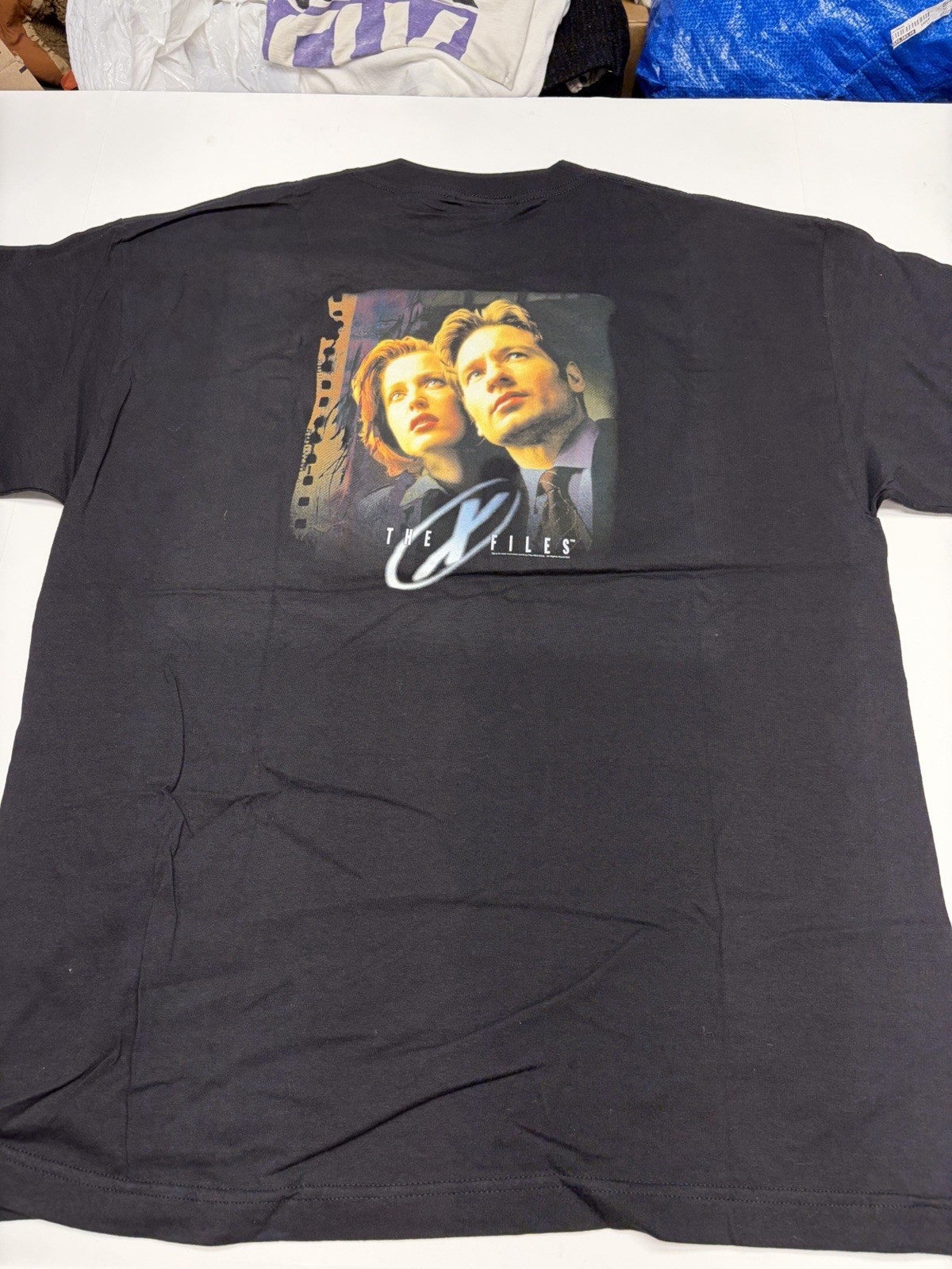 Vintage 90s Official X-Files Mulder & Scully Double Sided Sci-Fi XL Tshirt New