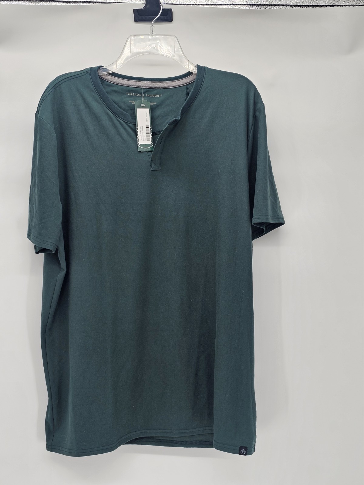 Threads 4 Thought Men’s XL Luxe Jersey Henley Green Ethical Shirt NEW