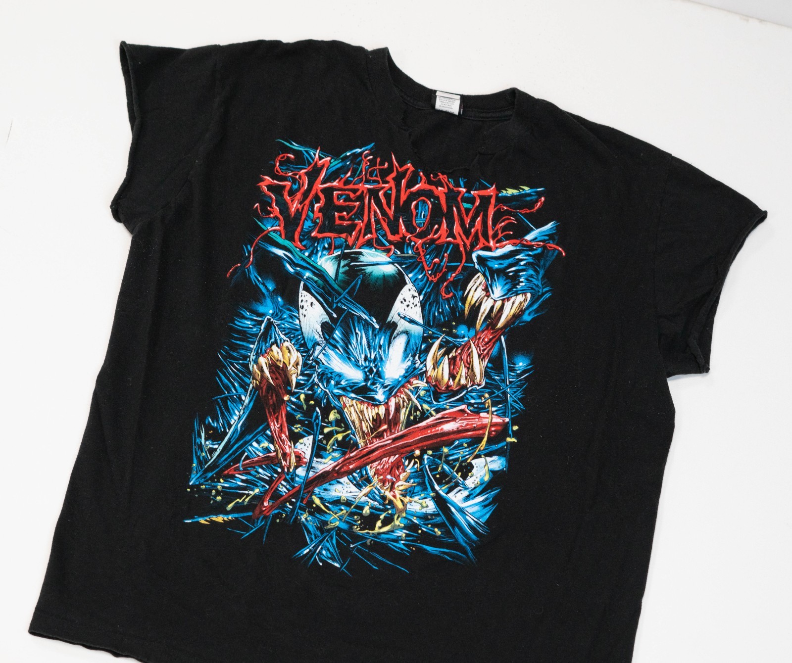 Vintage Marvel Venom T-Shirt Comic Size XL Comic Images Spider-Man Distressed