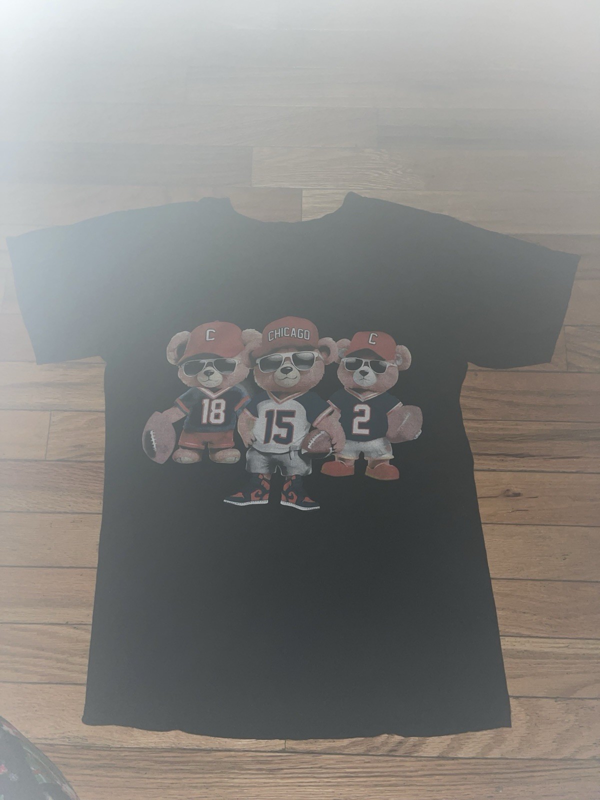 Brooklyn Vertical Chicago Bears Graphic Black Cotton Men’s T-Shirt Size S