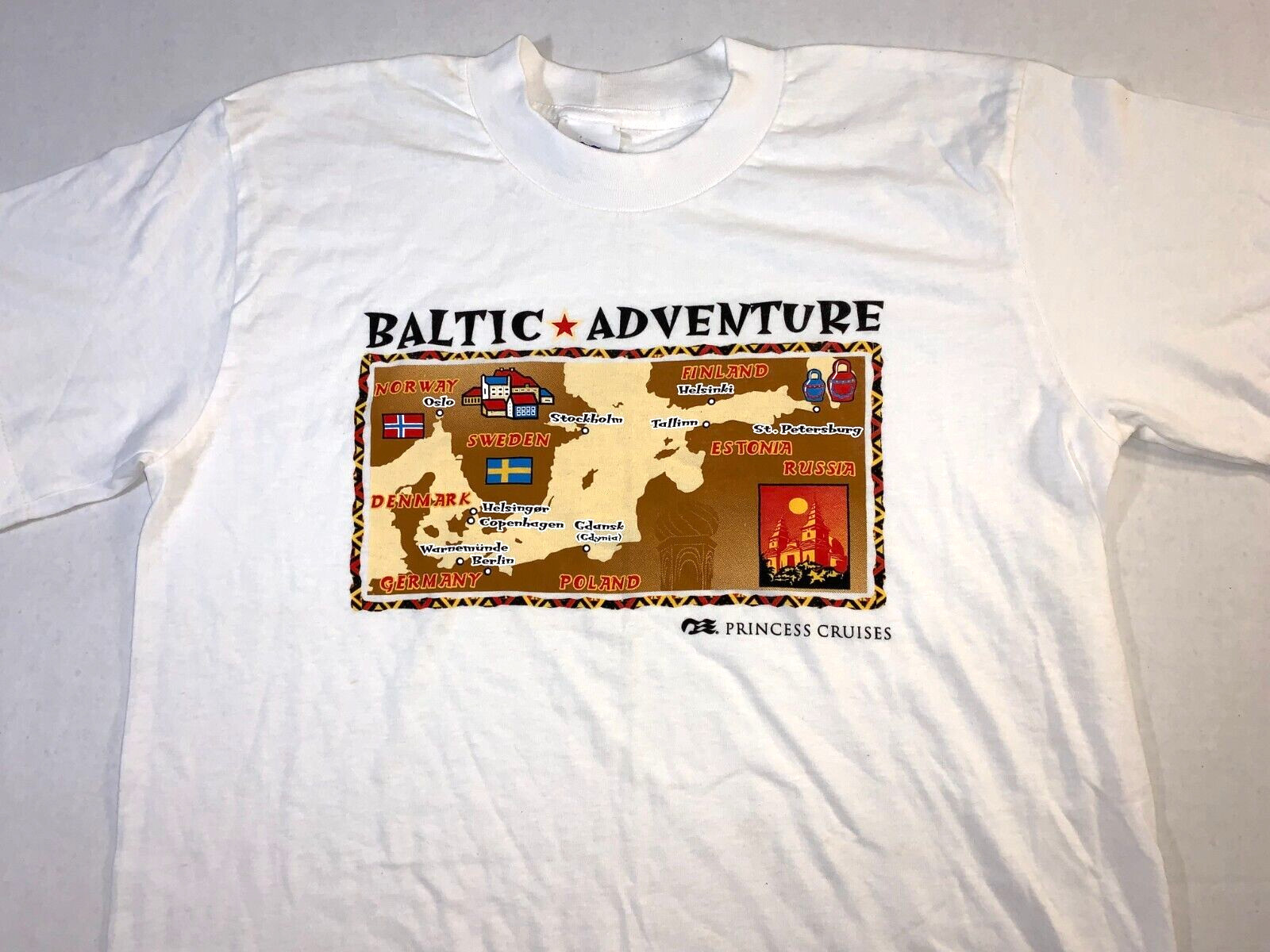 Princess Cruises Norway Sweden Poland Germany ++ Baltic Sea T-Shirt New! SMALL
