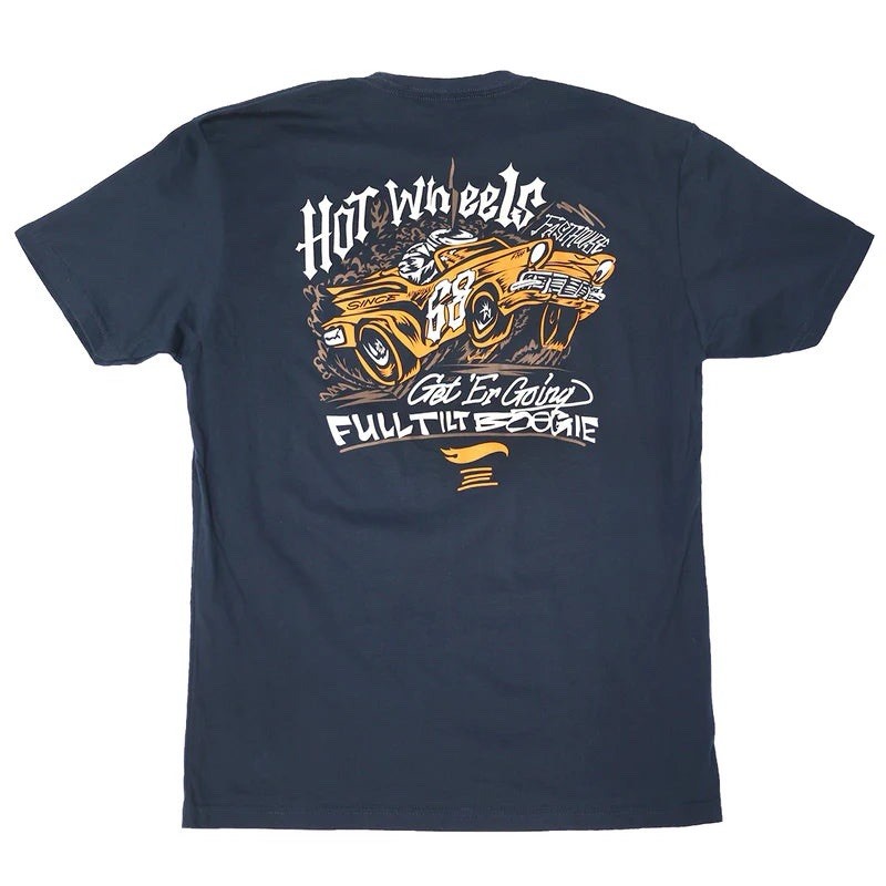 Fasthouse Hot Wheels Full Tilt Midweight Tee Navy Blue Graphic T-Shirt Size XXL