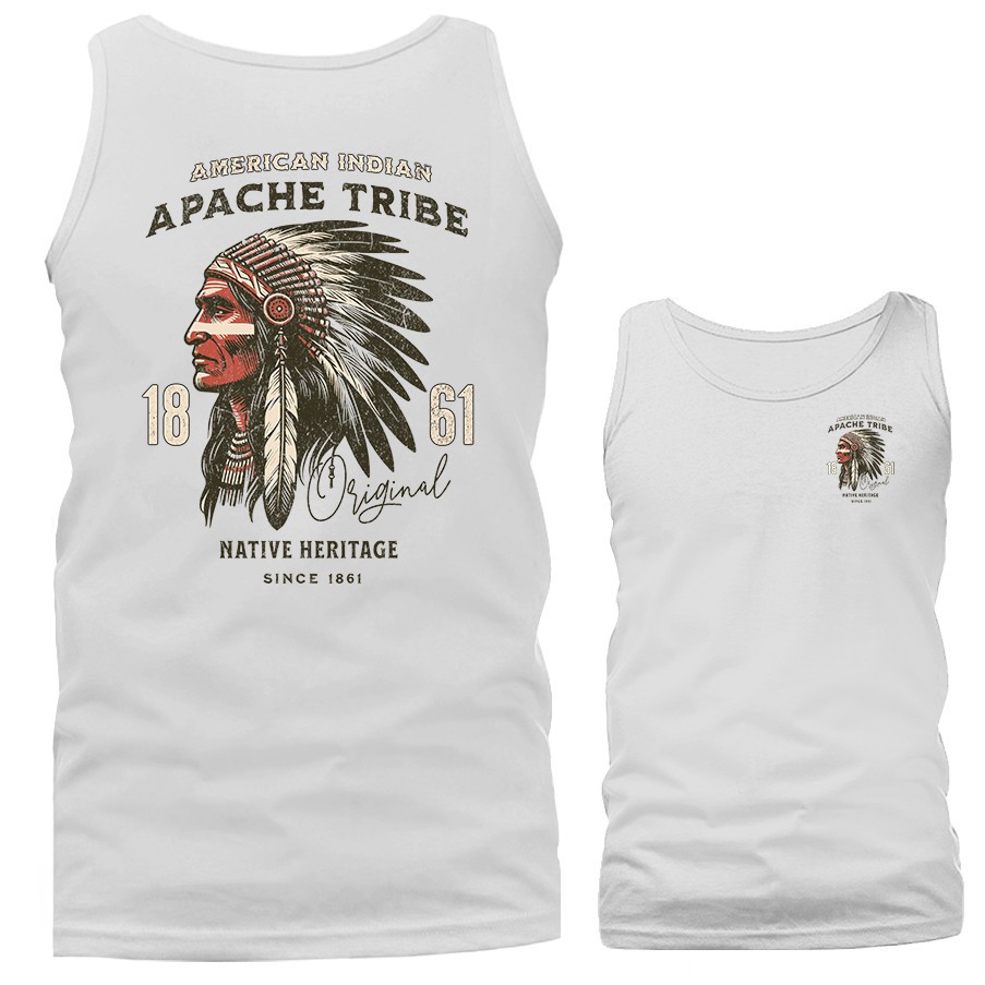 Vintage Apache Tribe Native American Chief Heritage Tank Top