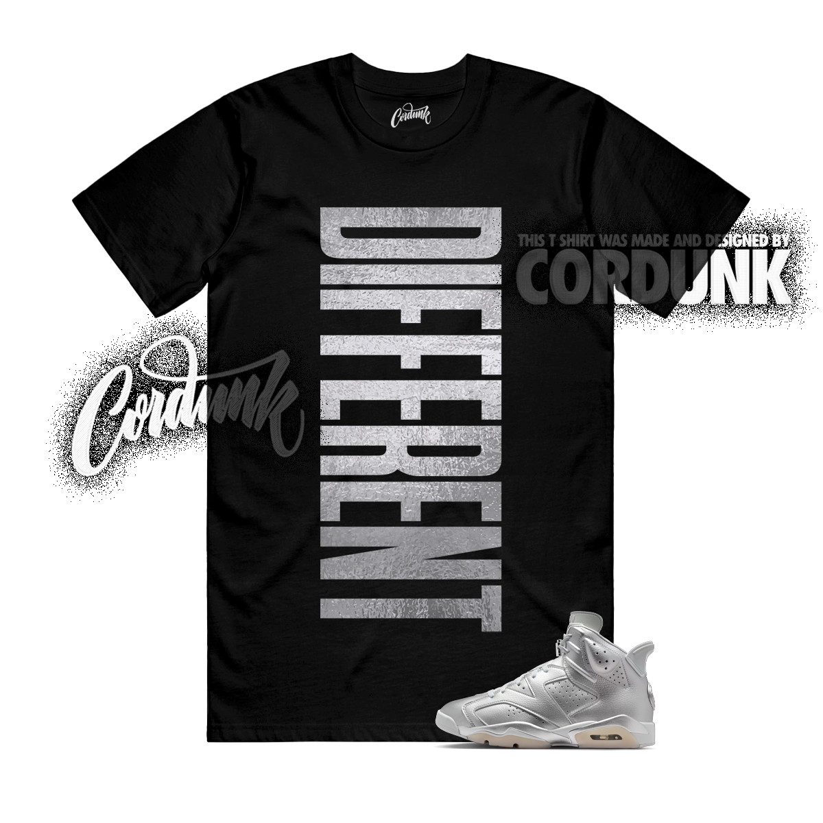 6 Metallic Silver Pure Platinum Oil Grey T Shirt Match DFRNT