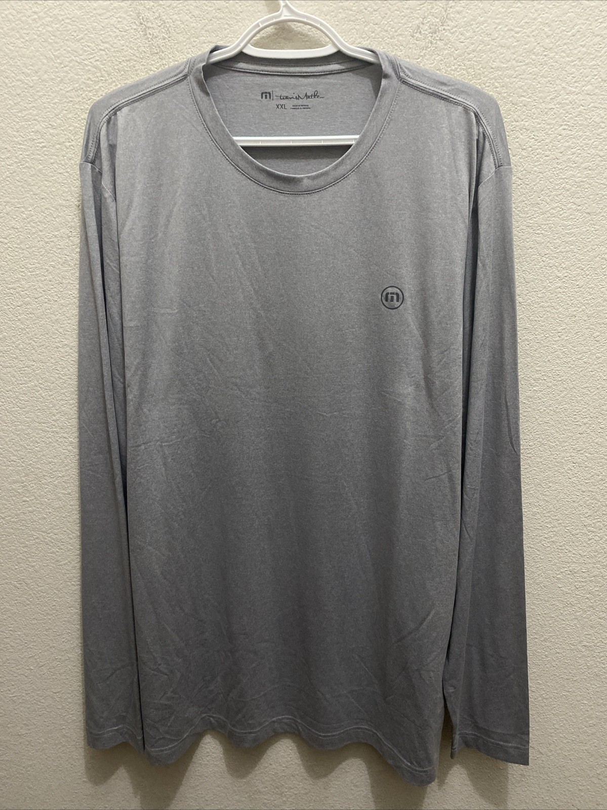 NEW Travis Mathew Men’s 2XL Heater Series Gray T-Shirt Long Sleeve NWT
