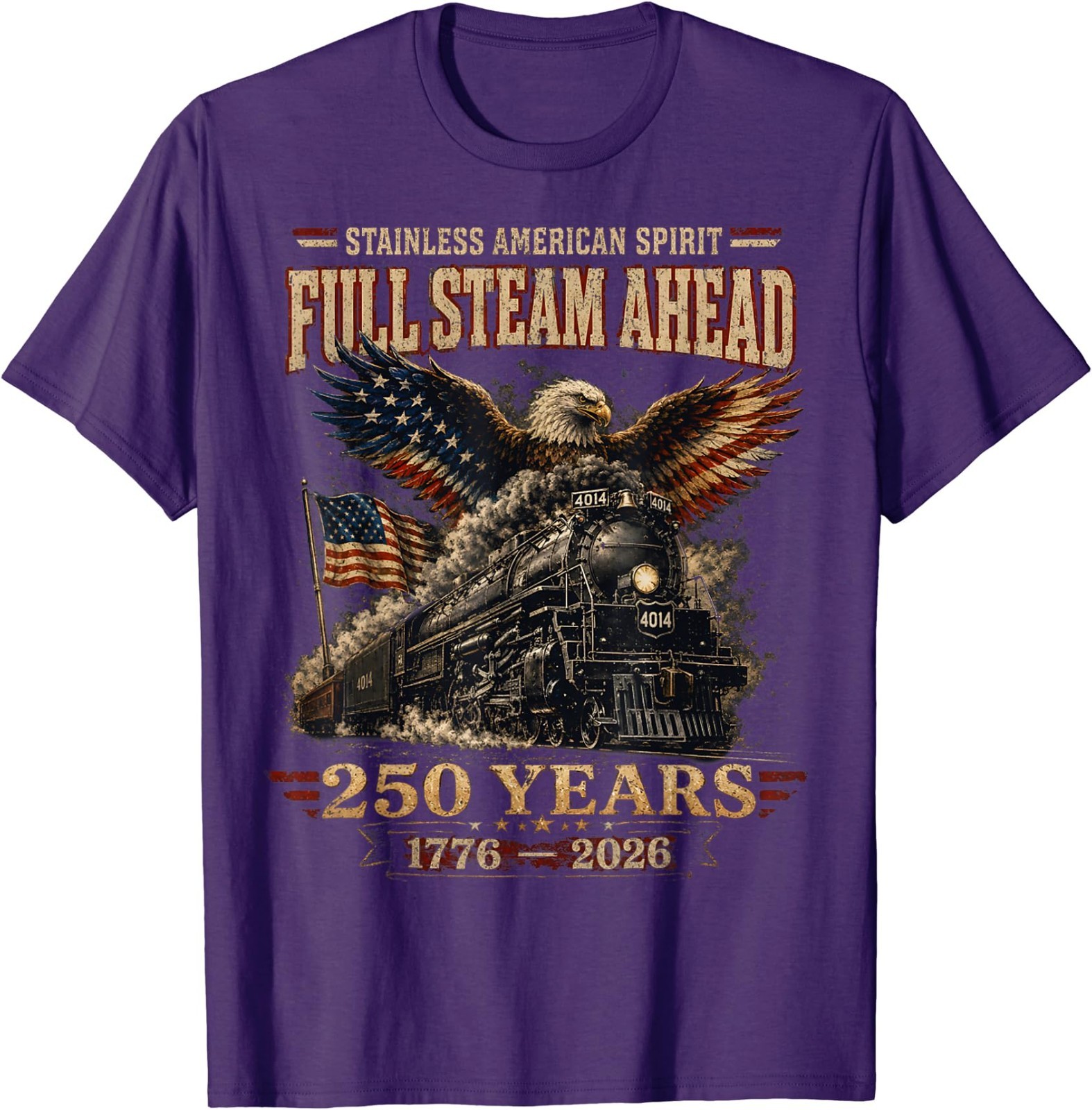 Big Boy 4014 Train USA 250th Anniversary Patriotic American Funny T-Shirt