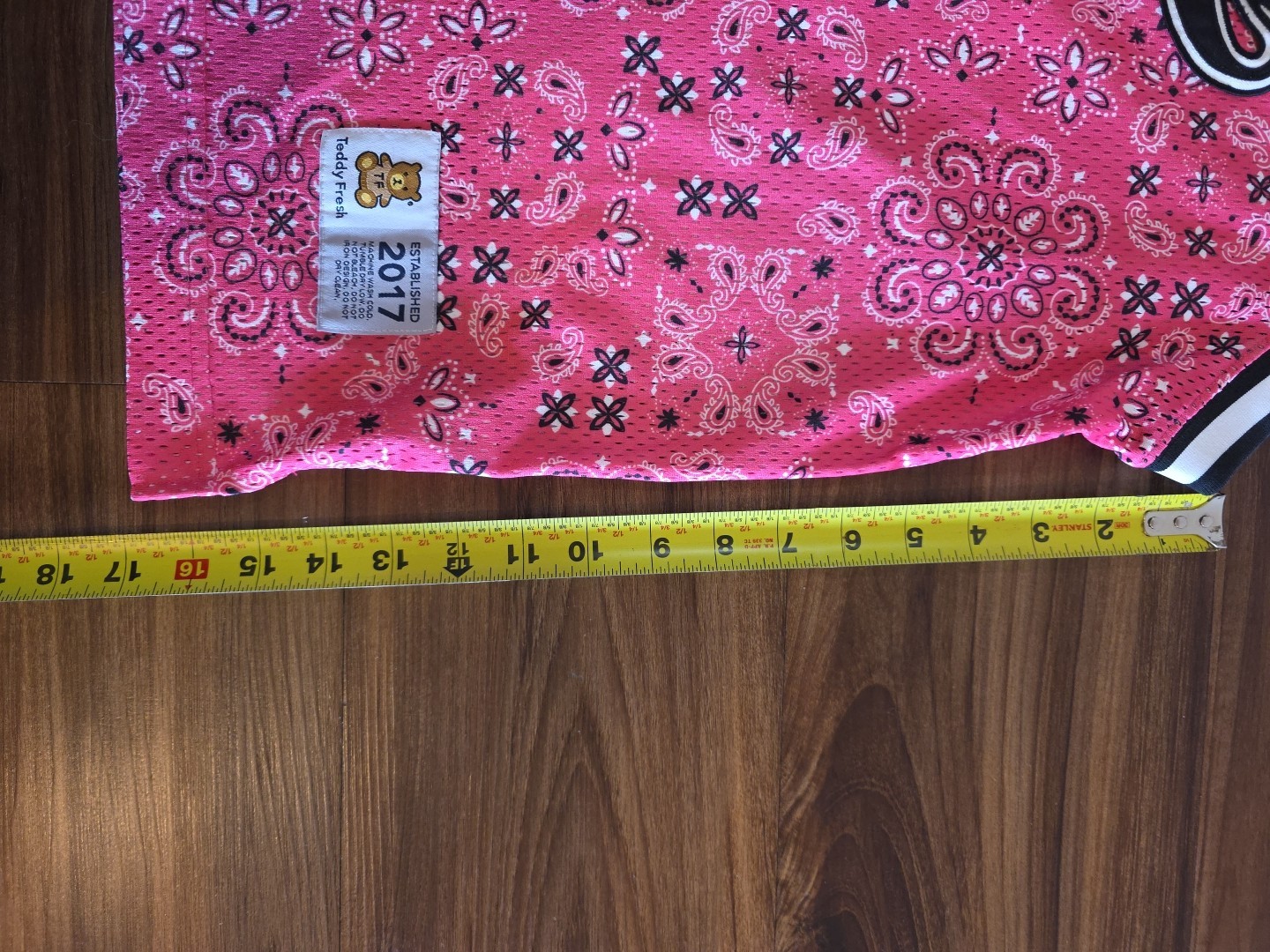 Teddy Fresh Pink Paisley Pattern Basketball Jersey Medium Streetwear
