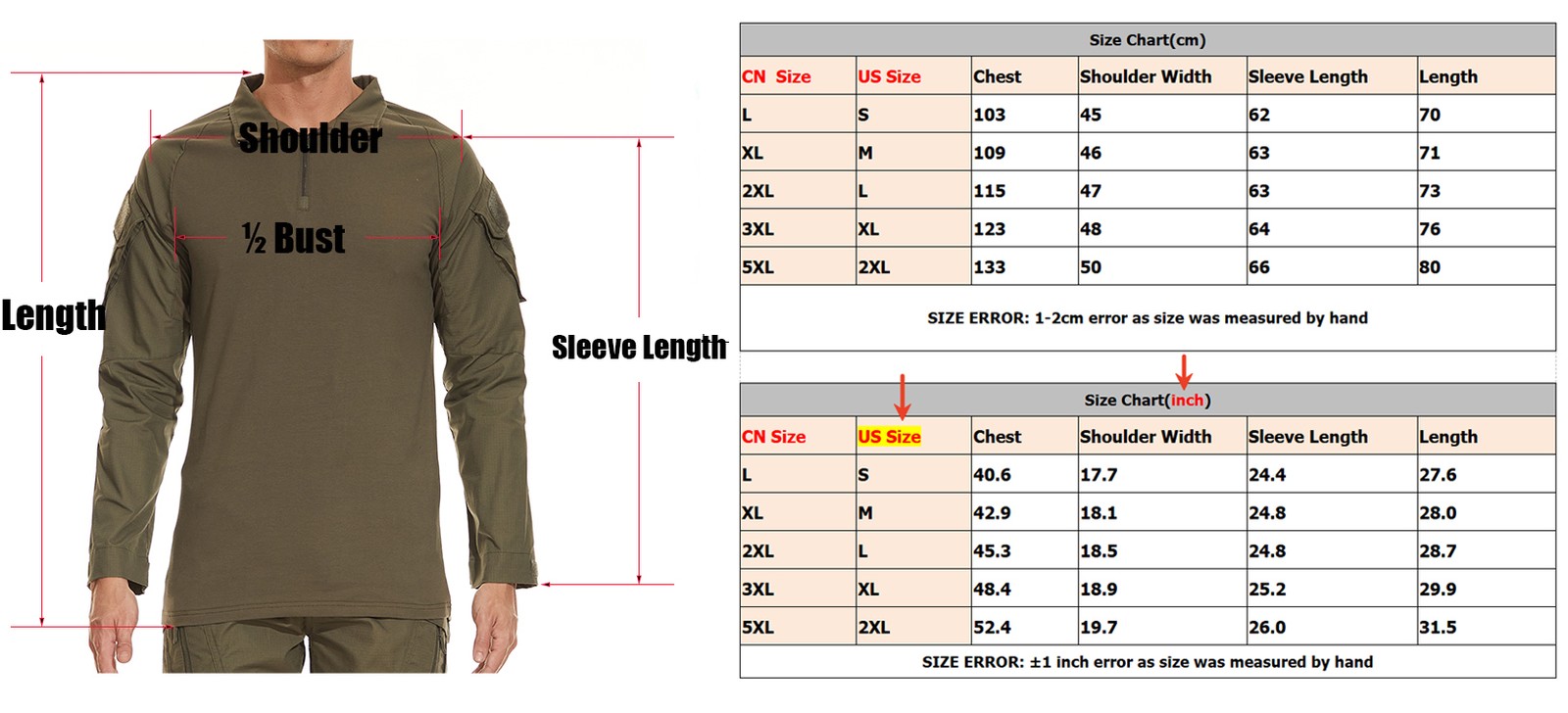 Men’s Tactical T-Shirts 1/4 Zip Hiking Training Casual Work Rip-Stop T-Shirts