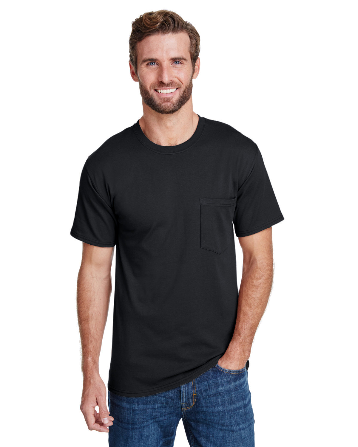 Hanes Adult Workwear Pocket Stylish T Shirt Casual Plain T-Shirt – W110