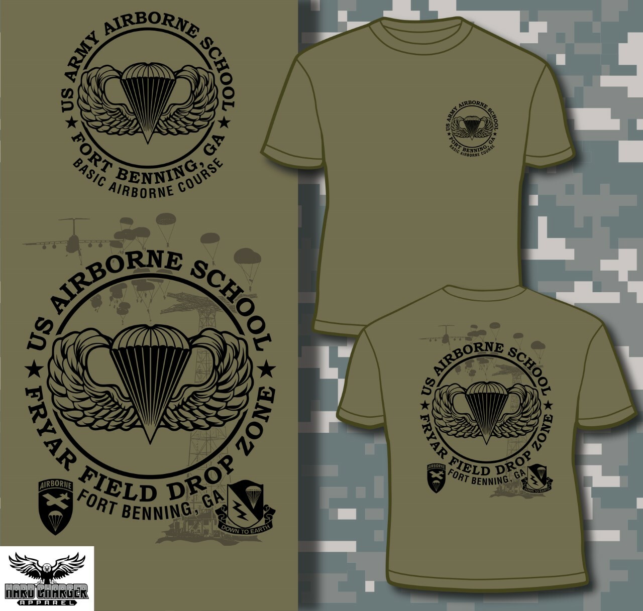 Fort Benning, GA US Airborne School Fryar Field Drop Zone Outstanding T shirt