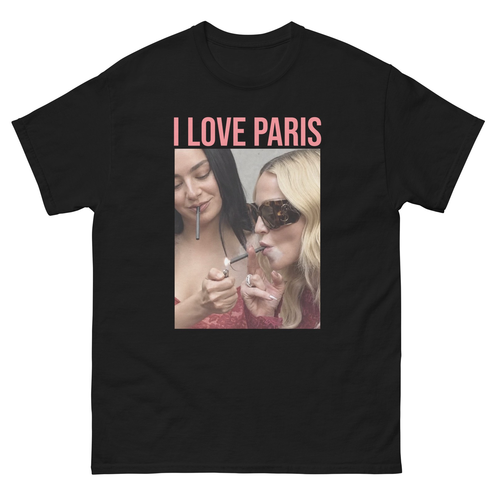 I Love Paris Madonna Charli XCX Fashion Week black white tee shirt t-shirt