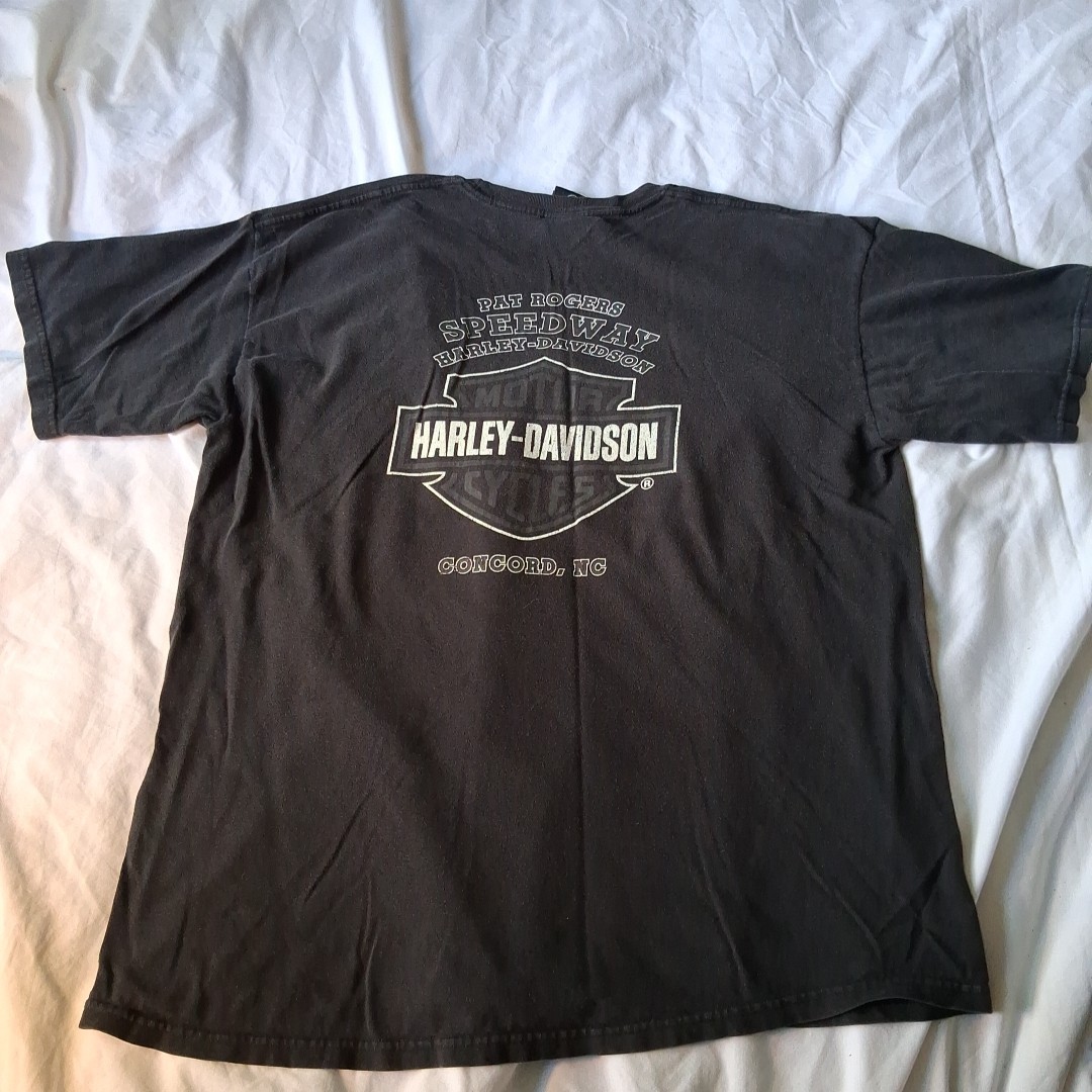 Harley Davidson Pat Rogers Speedway Tshirt Sz XL Black -3 Harley Cycles Graphic