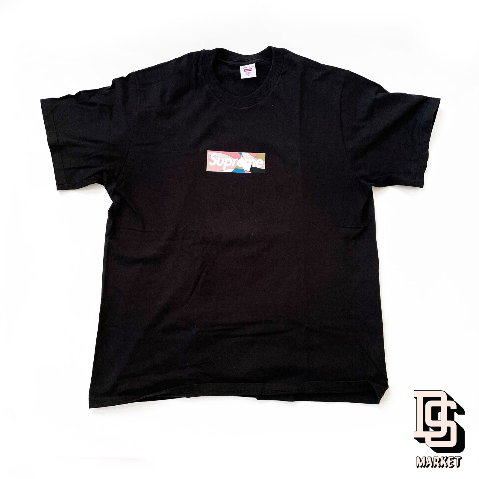 SUPREME EMILIO PUCCI BOX LOGO T-SHIRT SS21 DESIGNER BLACK DUSTY PINK