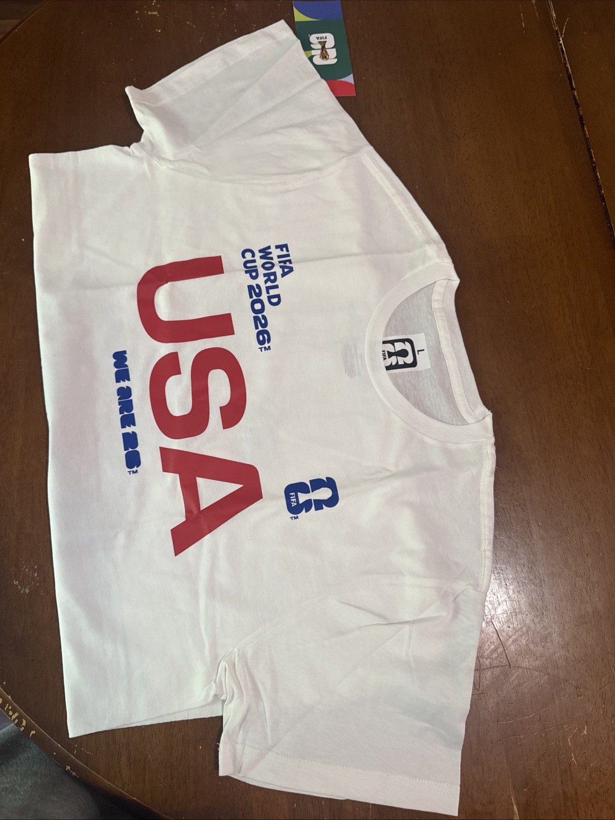 FIFA World Cup 2026 USA Official T-Shirt Mens M & L White Outerstuff Soccer