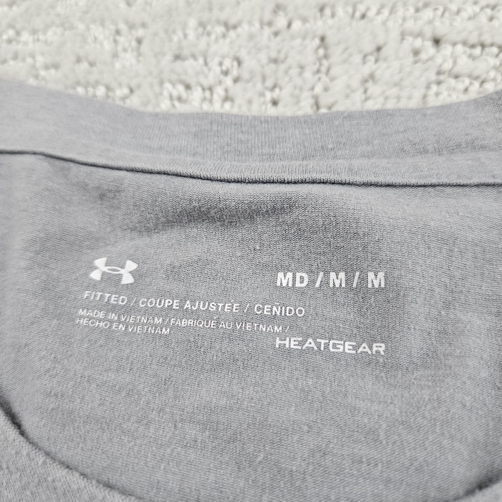 Under Armour Shirt Mens M Gray HeatGear Sleeveless Athletic Logo Tank Tagless