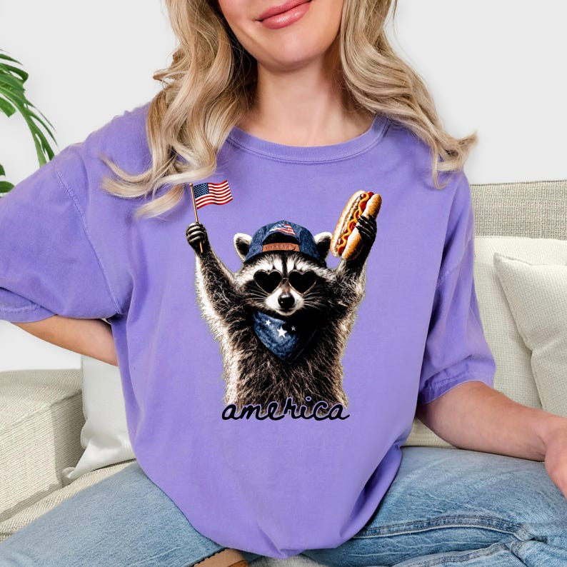 Feral & Free Racoon Comfort Shirt, 4th of July Shirt, USA Independence Day Shirt