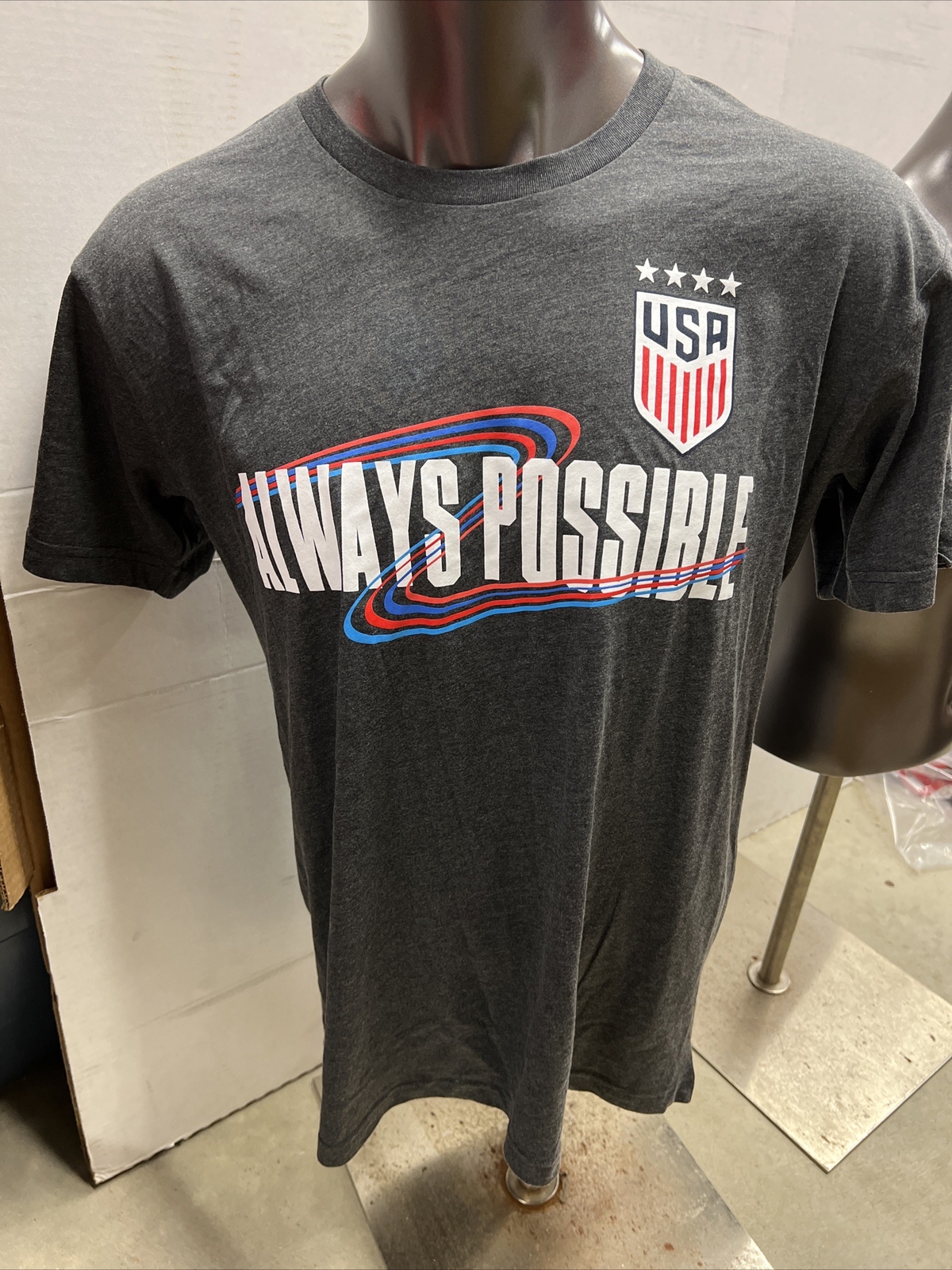 USA Soccer World Cup USWNT Graphic T-Shirt Man Sized Choice Always Possible NEW