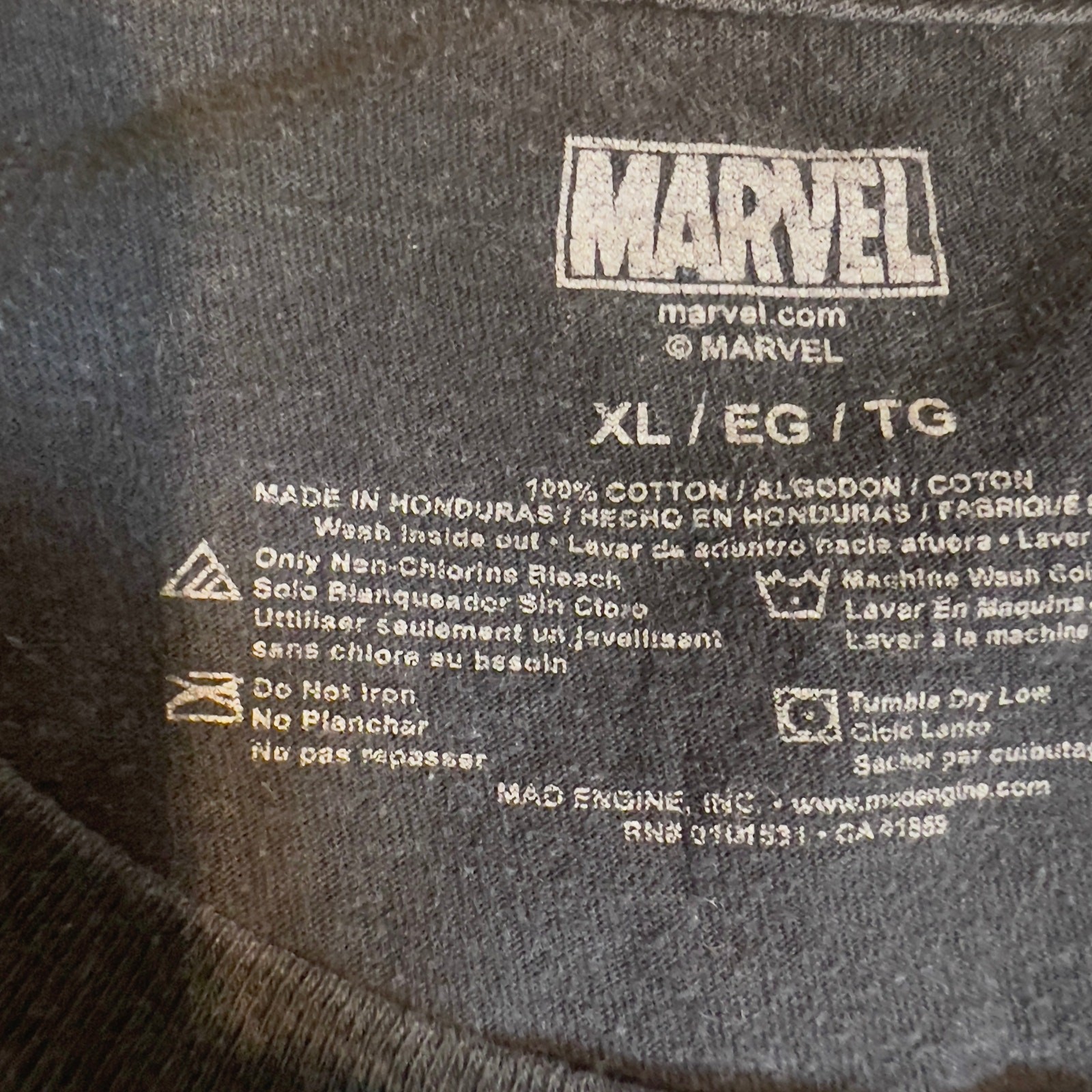 Marvel Universe X-Men Comics Deadpool Logo T-Shirt Men’s XL Black