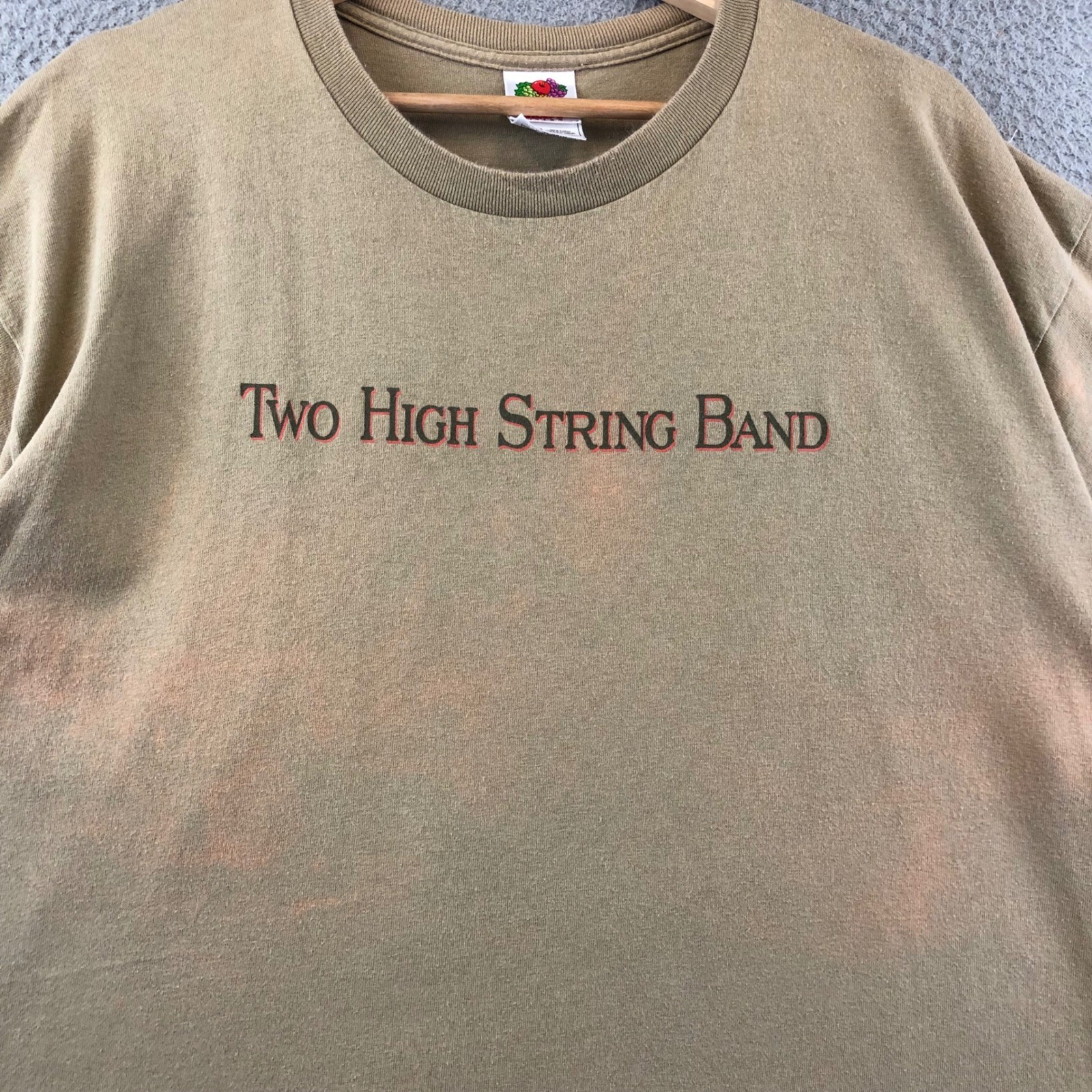 Vintage Two High String Band T Shirt XL Graphic Print Beige